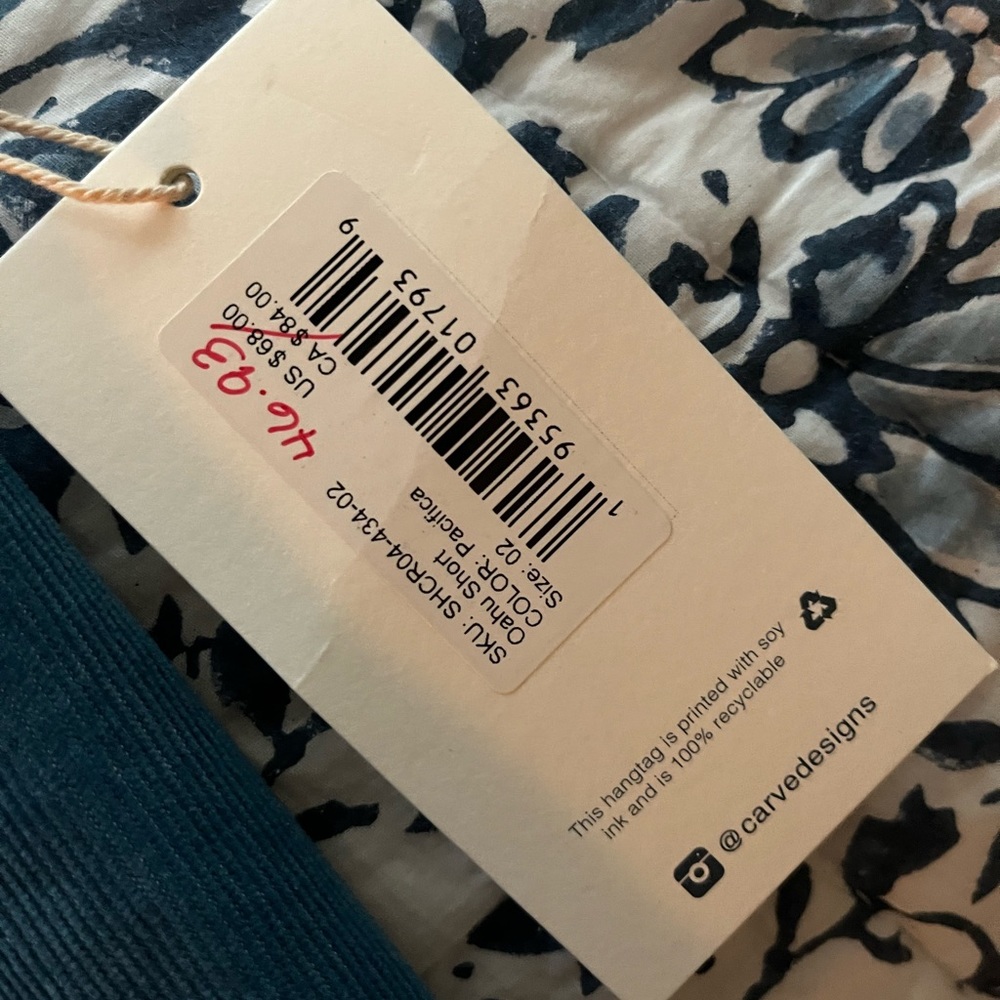 NWT Carve Designs size 2 pacifica shorts - Picture 3 of 4